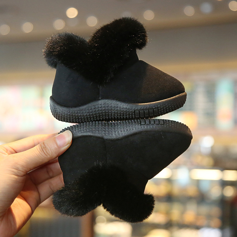 Babies Snow Boots Plus Velvet Thickened Baby Toddler Shoes Soft Soles For Boys And Girls Baby Burr Cotton Shoe Winter