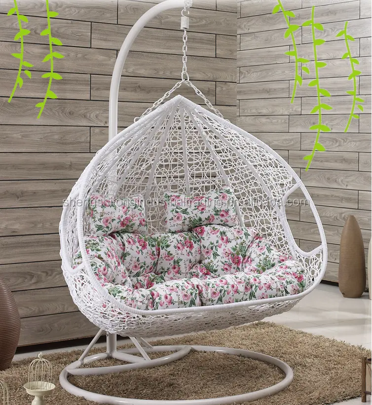 Home hand-woven double seat Basket Hanging Chair Rattan Swing Chair Indoor Wicker Rocking Chairs