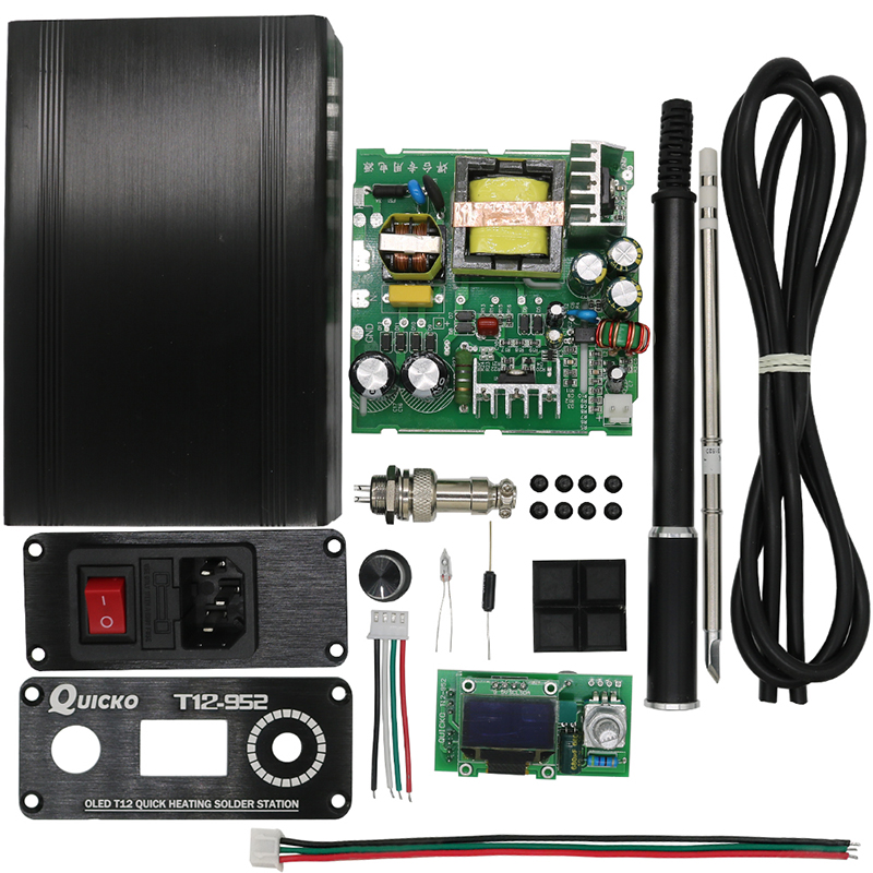 QUICKO STC-OLED T12-952 цифровой регулятор температуры паяльная станция Железный "сделай сам" с металлическим носком и черный сплав ручка
