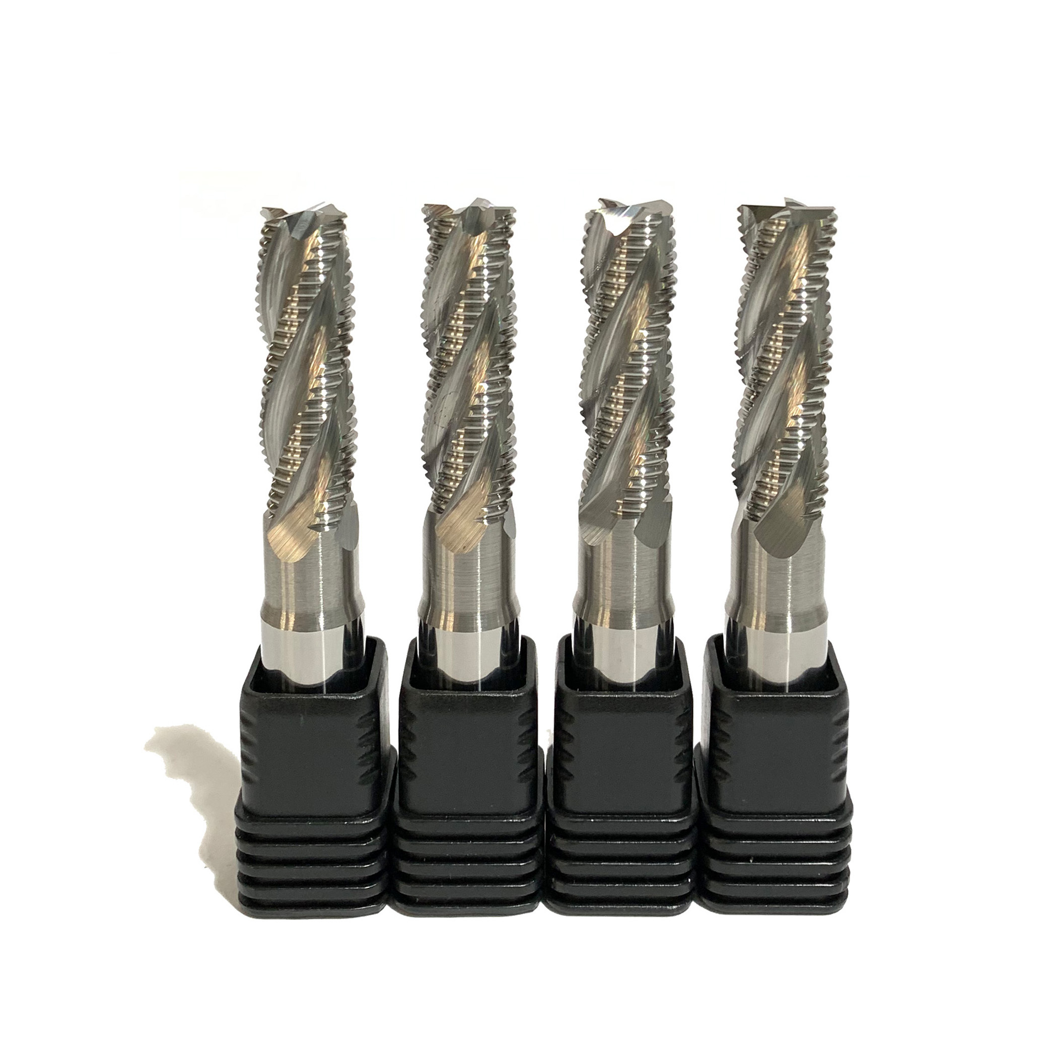 Customized ODM High Precision CNC Schutte Tungsten Carbide Tin Coated 4-Flute Chip Breaker Roughing End Mill ISO9001 Certified