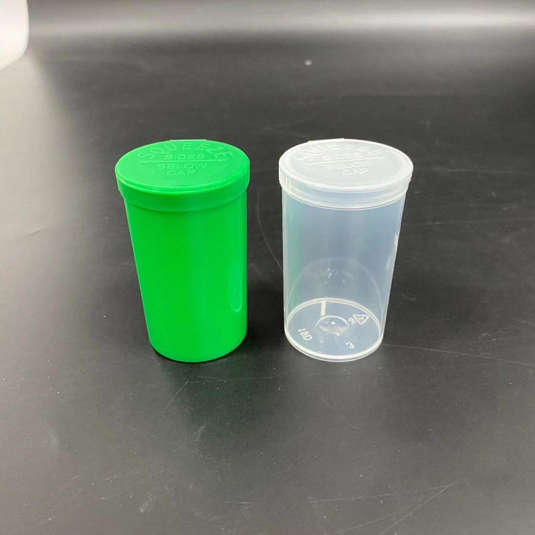 13DR Pop vial child resistant cap Pop top pill vial Green Amber Nature Blue color 4 sizes available