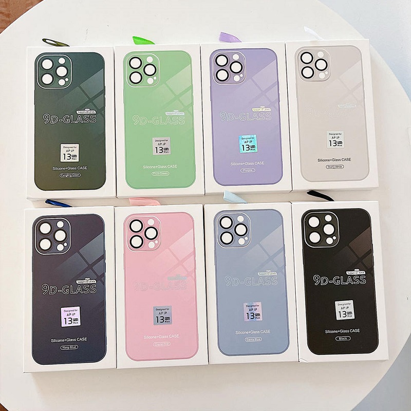 Популярный стеклянный чехол с логотипом 9D для Iphone 14 13 12 11 Pro Max AG, матовый стеклянный чехол с полной защитой объектива камеры с логотипом для телефонов Apple