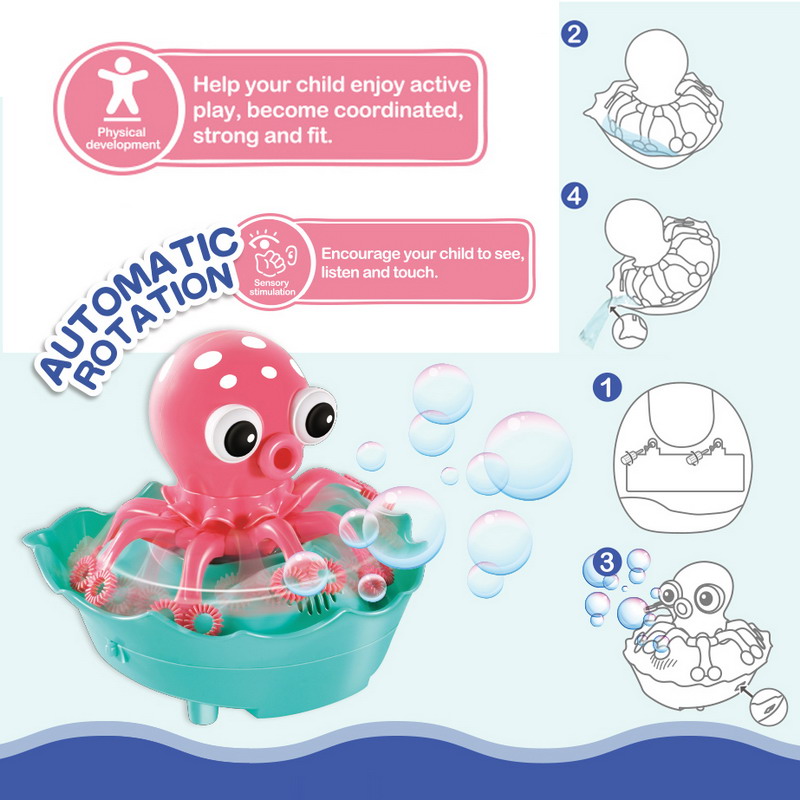 Battery Operated Bubble Octopus Toys With 1Pcs Bubble Water