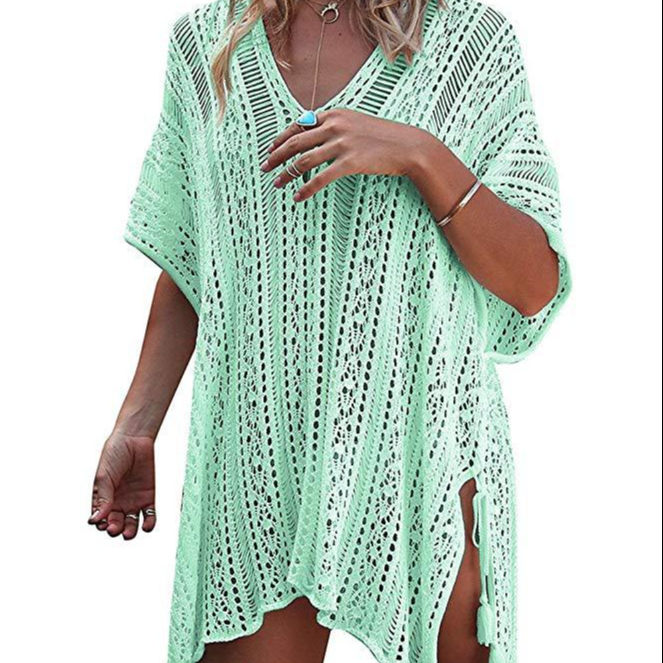 hottest design Cover Up Embroidery Bikini Cover Up Swimwear Women Robe Plage Beach Bathing Suit Cover Ups