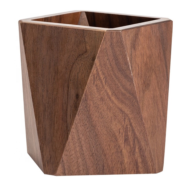 Cubic Kids Desktop Executive Single Personalized Desk Display Office Wooden Pen Holder