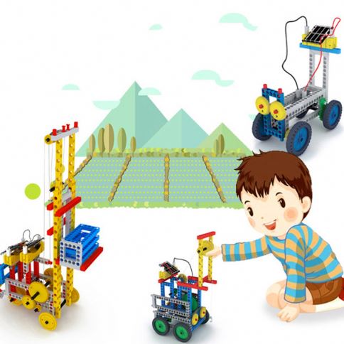wholesale children toys 12 in 1 364 small solar panels, solar powered poles, robot educational toys DIY solar