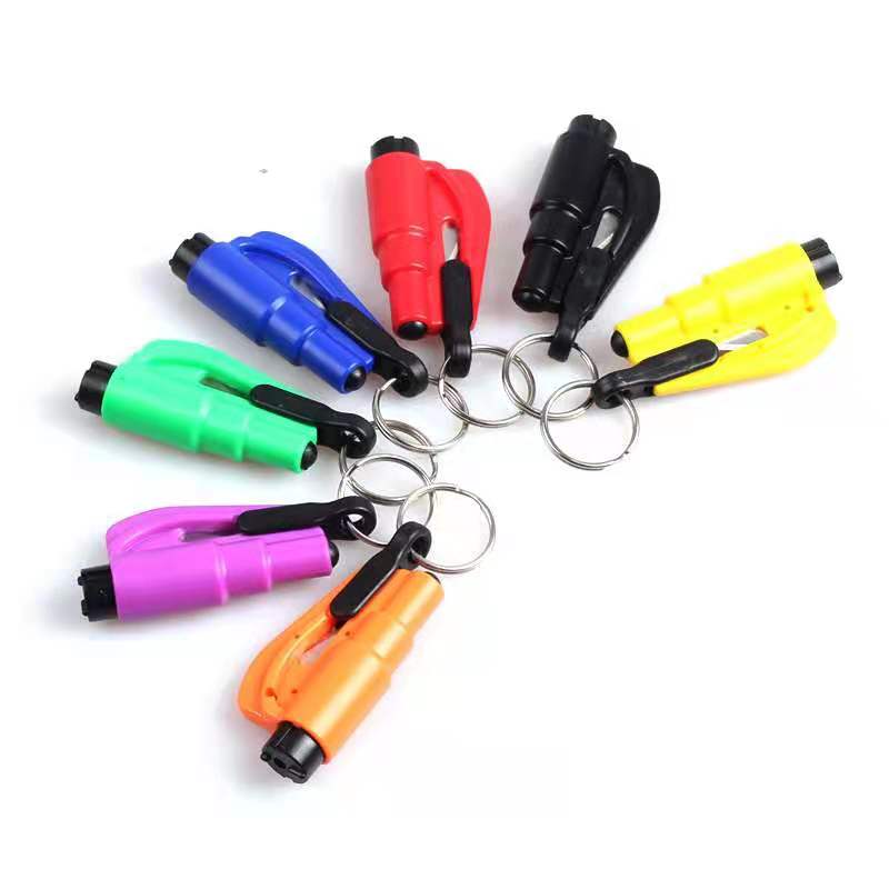Wholesale Ready For Shipping Emergency Tool Whistle And Seat Belt Cutter Self Defense Keychain Window Breaker