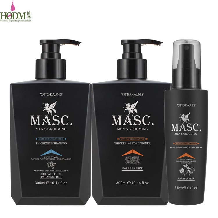 Private label Men's anti hair loss products treatment hair growth shampoo color hair black for man