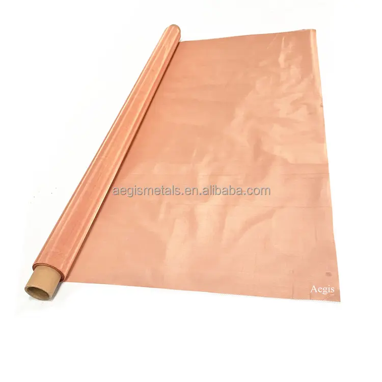 Pure Copper woven mesh fabric plain weave mesh/ copper infused mesh
