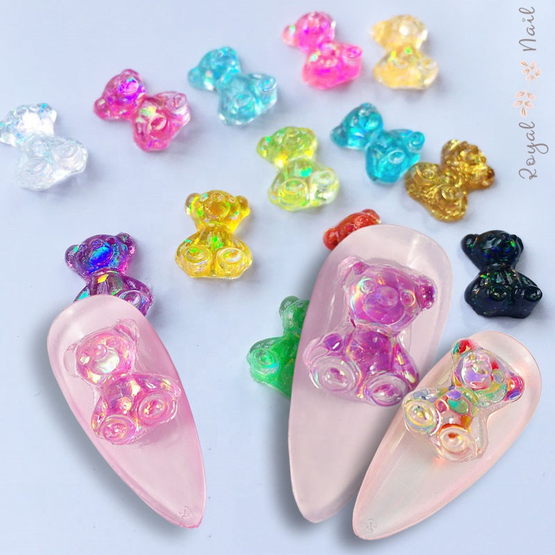 3D новое украшение ногтей 12 видов цветов разного размера Gummy медведя привлекательного леденцового набор «сделай сам» для маникюра