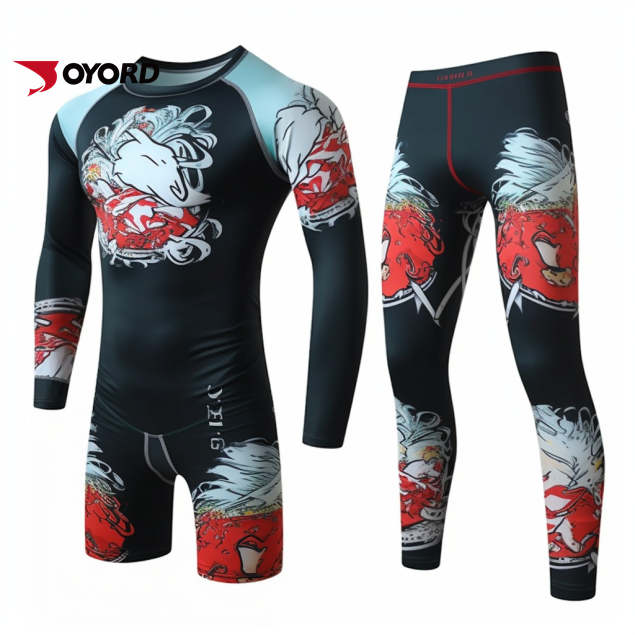 Пользовательские сублимации rashguard Jiu Jitsu BJJ rash guard Мужские MMA настроить компрессионные рубашки оптом