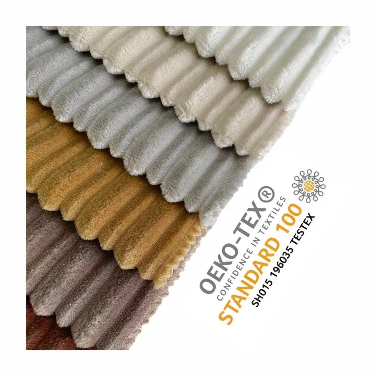 New Collection Washable Stripe Velvet Upholstery Fabric Light Weight Furniture Protector Fabric
