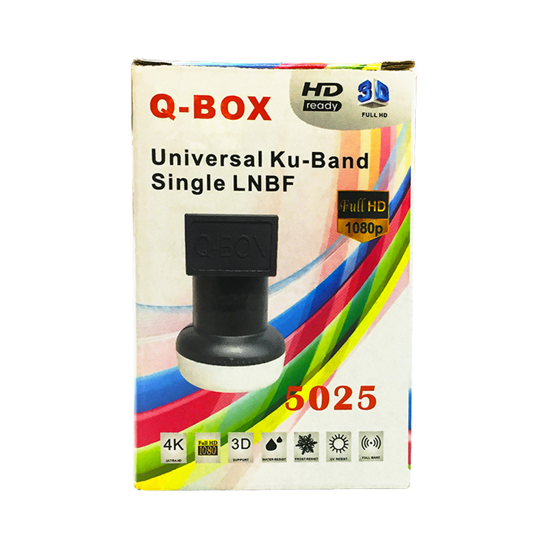Q-BOX 5025 1 way Universal circular lnb Ku Band Single LNBF LNB digital ku band universal single lnb