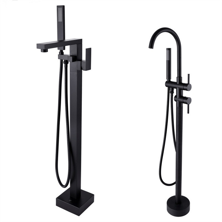 Brass floor free standing shower taps freestanding bathtub faucet bathtub mixer