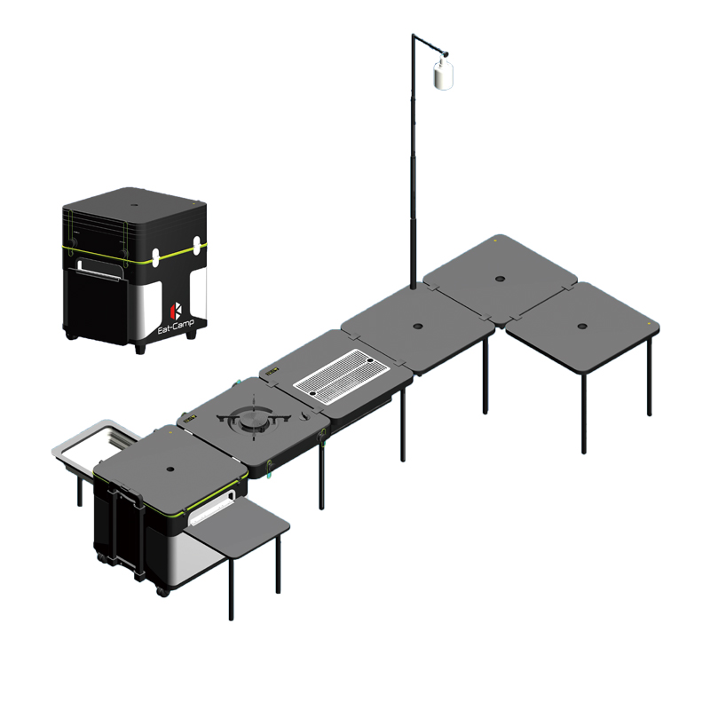 2022 New Arrival 6 in 1 Outdoor Cooking Table with Barbecue Charcoal Grills