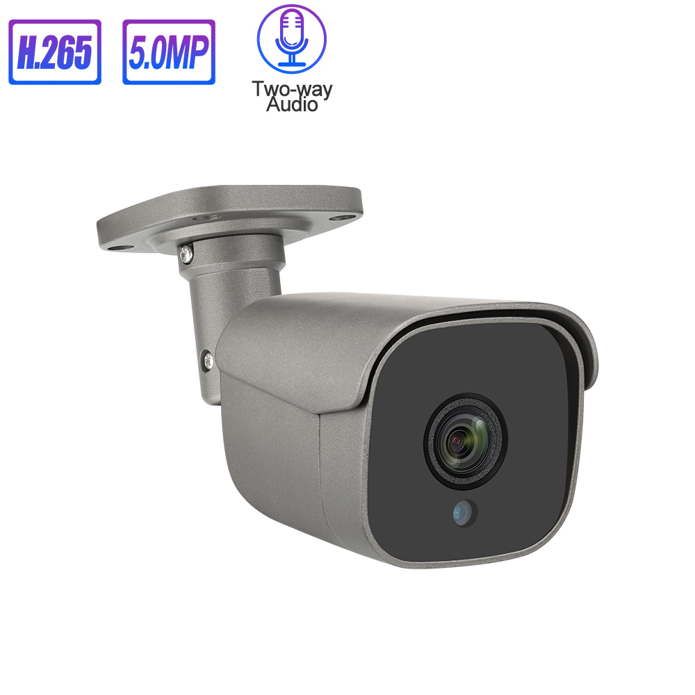 Наружная Onvif 5 Мп HD 48 В POE IP-камера безопасности, система обнаружения человека, двухстороннее аудио AI цилиндрическая камера