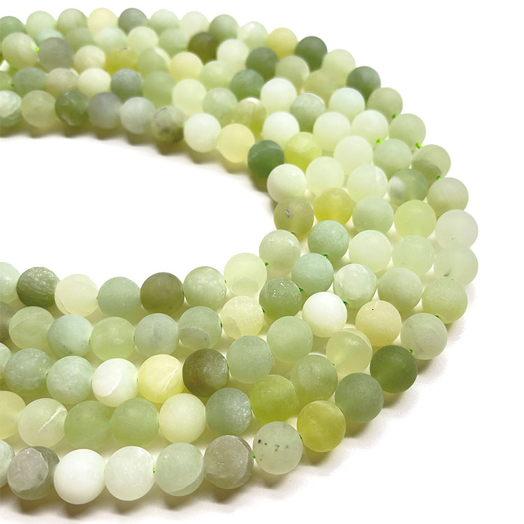 Wholesale Natural Matte Loose New Mountain Jades Round Stone Beads 6 8 10mm for DIY Bracelet Necklace