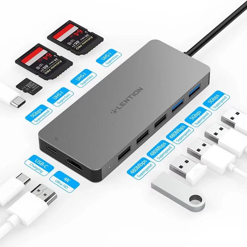 Супер Скоростной концентратор типа C 11 в 1 Usb-c адаптер с 4khdml Hd ТВ выход Тип C адаптер совместим с Samsung Dex Macbook Pro