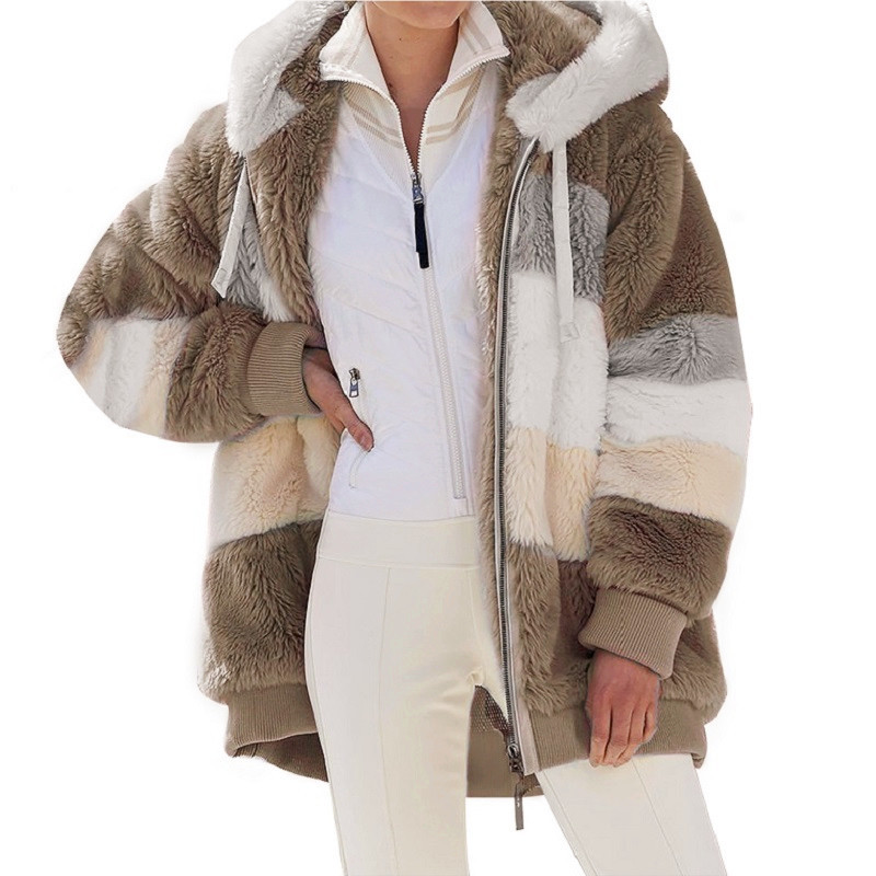 Arrived Women's Winter Coat Fashion Jacket Woman Casual Warm Fur Jacket Plus Size Ladies Clothes Hooded Zipper Coat