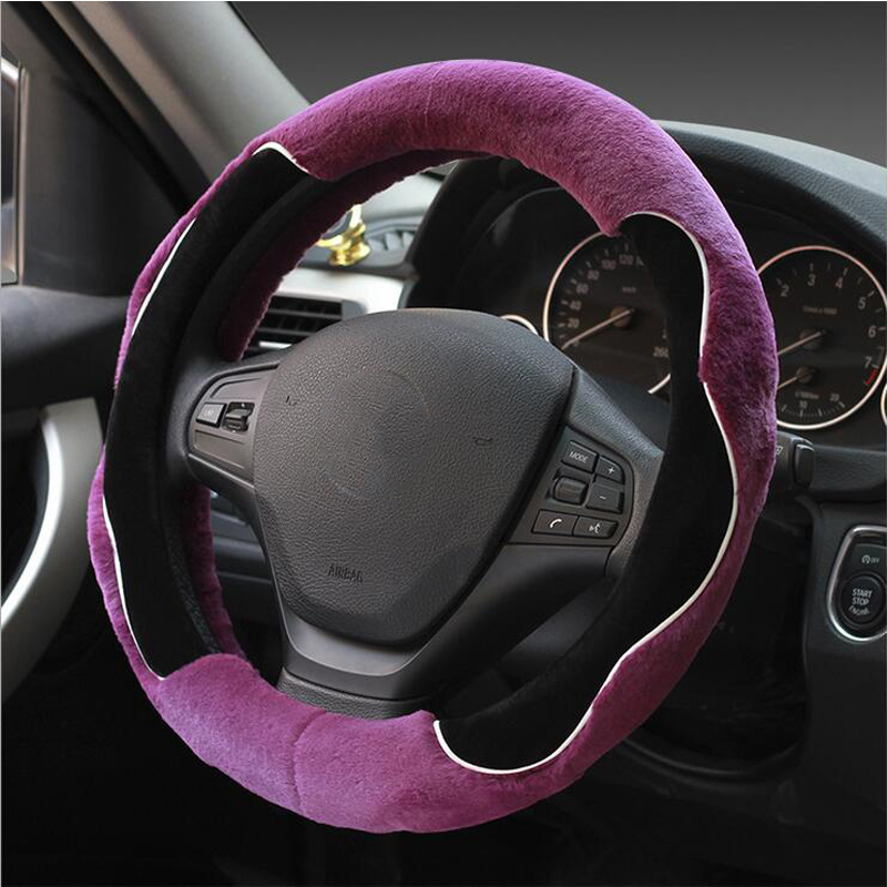 New Arrival Car Accessory Fashion Durable Winter Warm Fuzzy Steering Wheel Cover For Car
