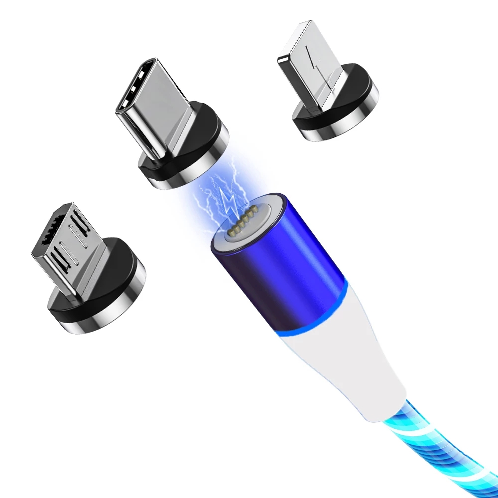 Кабель зарядного устройства для телефона MONFONK Micro USB кабель для подсветки магнитное зарядное устройство кабель передачи данных 3 в 1 Type C