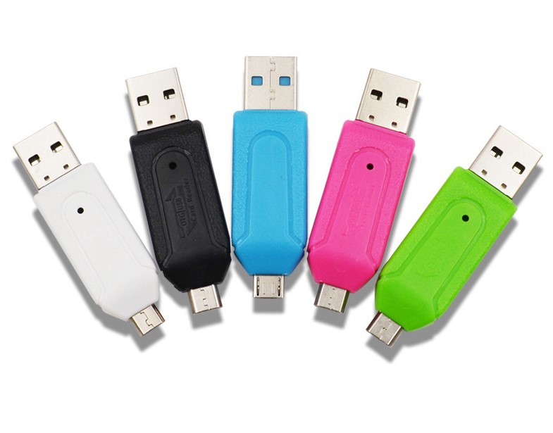 2 в 1 Micro USB OTG TF/SD мультикардридер с пользовательским логотипом