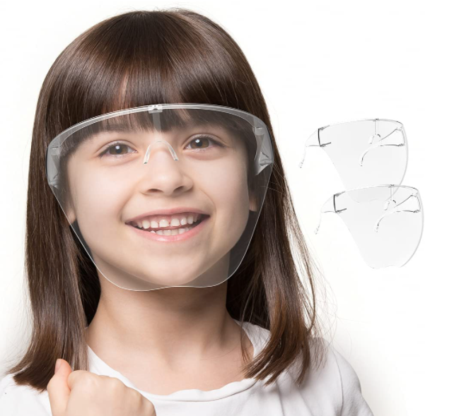 2021 halloween wholesale popular kids plastic transparent protective party masks glasses