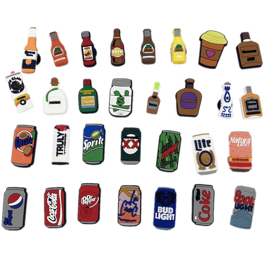 cans croc charms alcohol wholesale bulk beer drinks clog charms for bracelet and croc decoration garden shoe