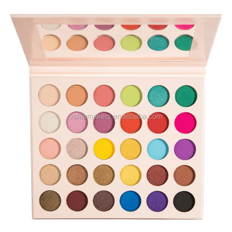 2019 New Private Label Make Up Cosmetics 30 Color Pressed Glitter Matte Shimmer Eyeshadow Palette With Cardboard Box