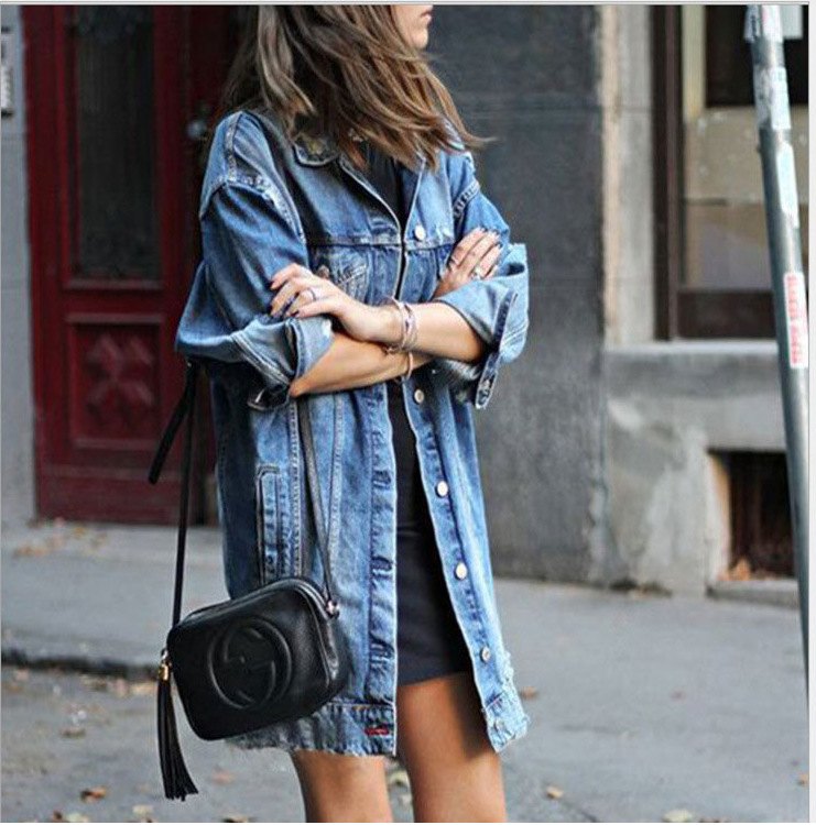 Evawanna Femaledistressed denim jacketswhosale denim jacket women shirt long denim jacket women