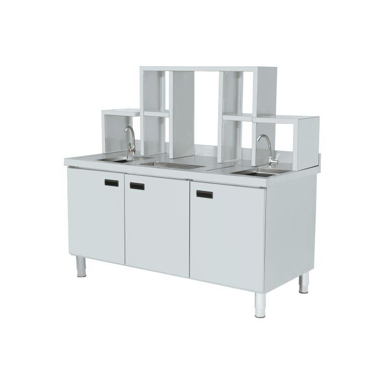 Modern elegant bar design brush satin steel finsh Original color of stainless steel cabinet table