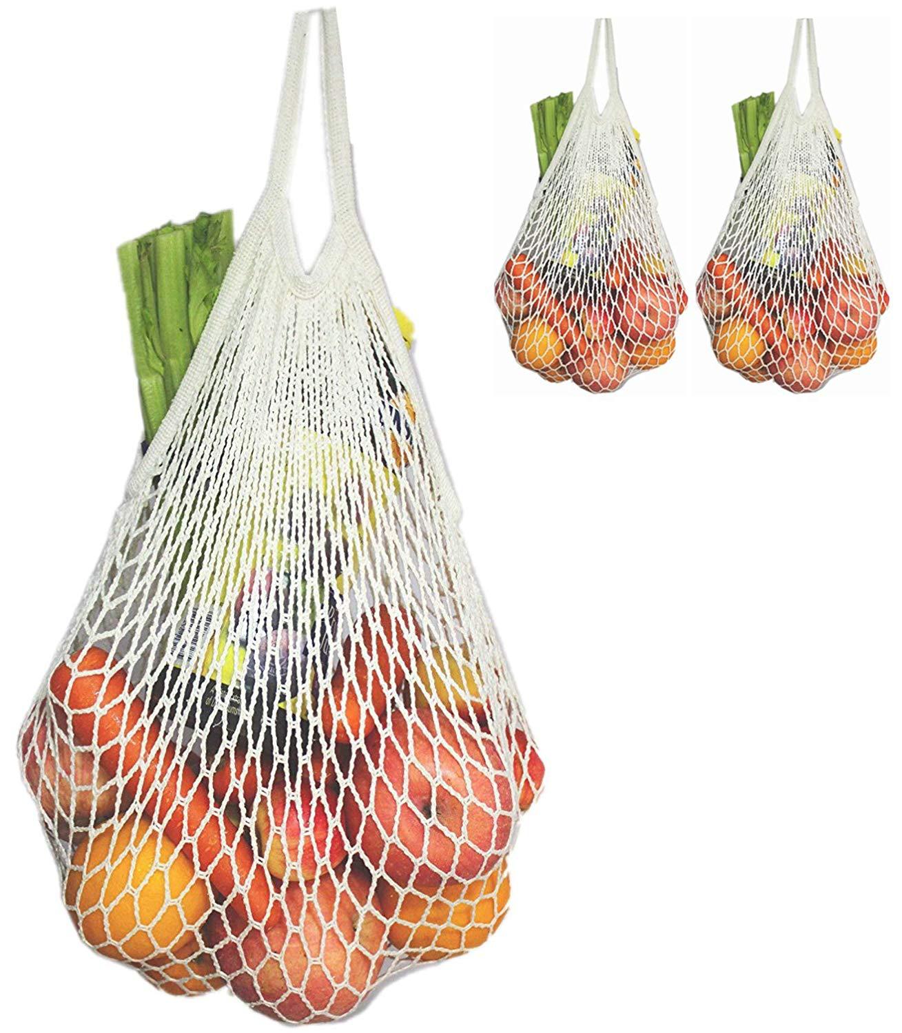 Dropshipping Hollow Fruit Eco Shopping Bag Woven Tote Bag Seaside Vacation Beach Fishing Net Grocery Bag