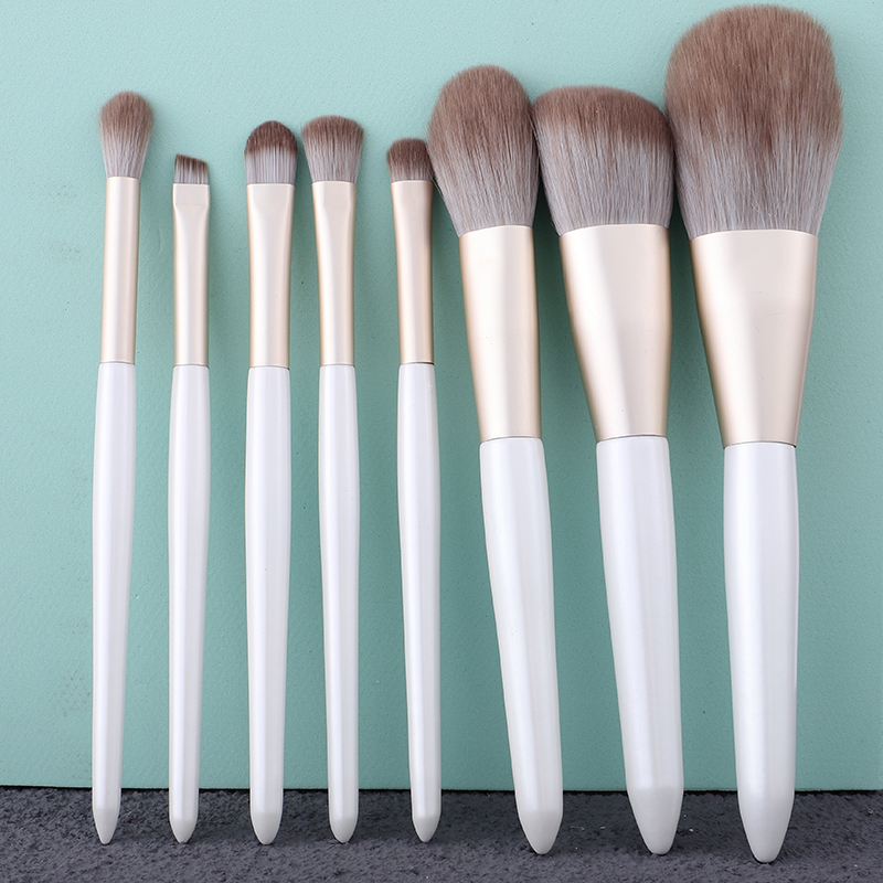 7pcs white beauty makeup brushes set vegan make up brush set