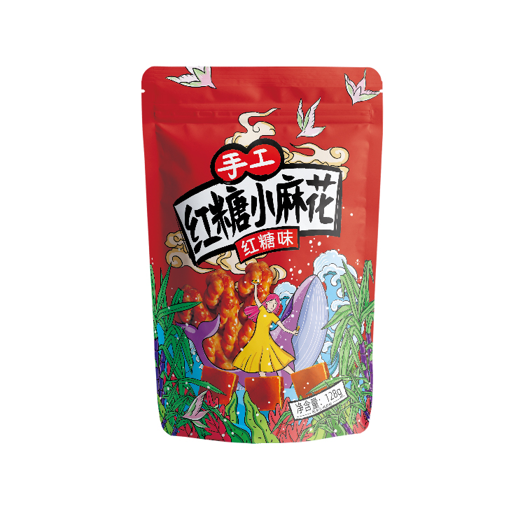 Asian Hand-made healthy peppercorn snacks small fried twist pastry flavors of brown sugar with 128g huajiaoshijia MaHua.konjac