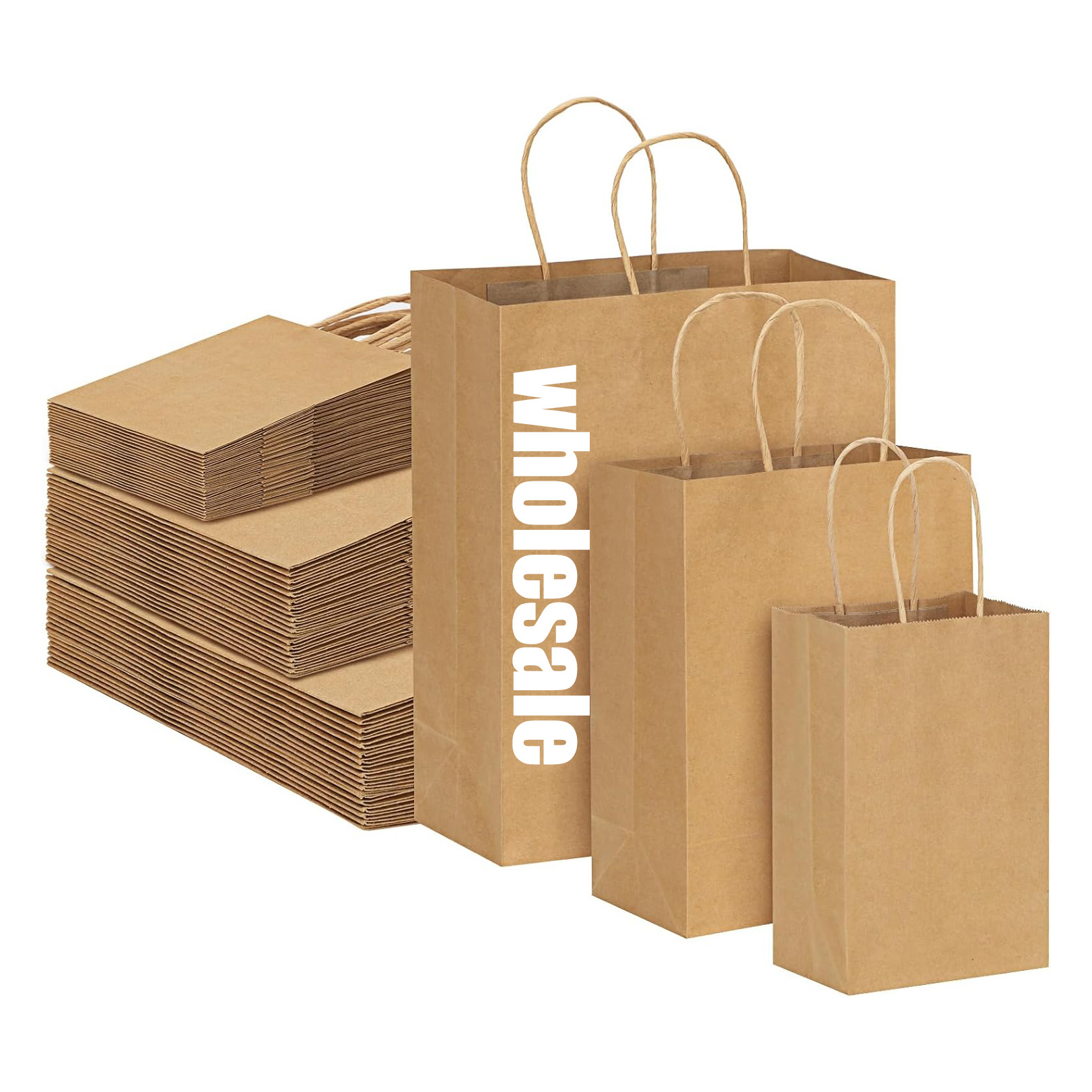 Toy Wrap Birthday party gift Akeaway Shopping Craft wrap Brown kraft Small 5*3.5*8 inches yellow paper bag