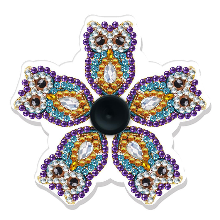 Wholesale Diy Decompression Toys Digtal Printing Owls Shape Diamond Painting Gyroscope
