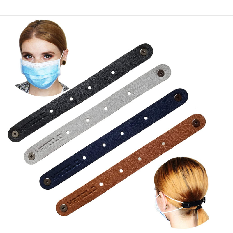 2021 Fashion Custom Logo PU Leather Fashion Masking Strap Extender Masking Chain Holder