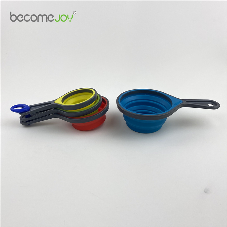 BPA бесплатная Складная 100% силиконовая кухонная мерная ложка набор