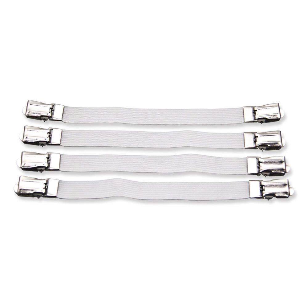 4 Pcs Bed Sheet Clips Braces Metal Clips Elastic Fasteners Grippers Sheet Mattress Corner Straps Ideal For Ironing Board Covers