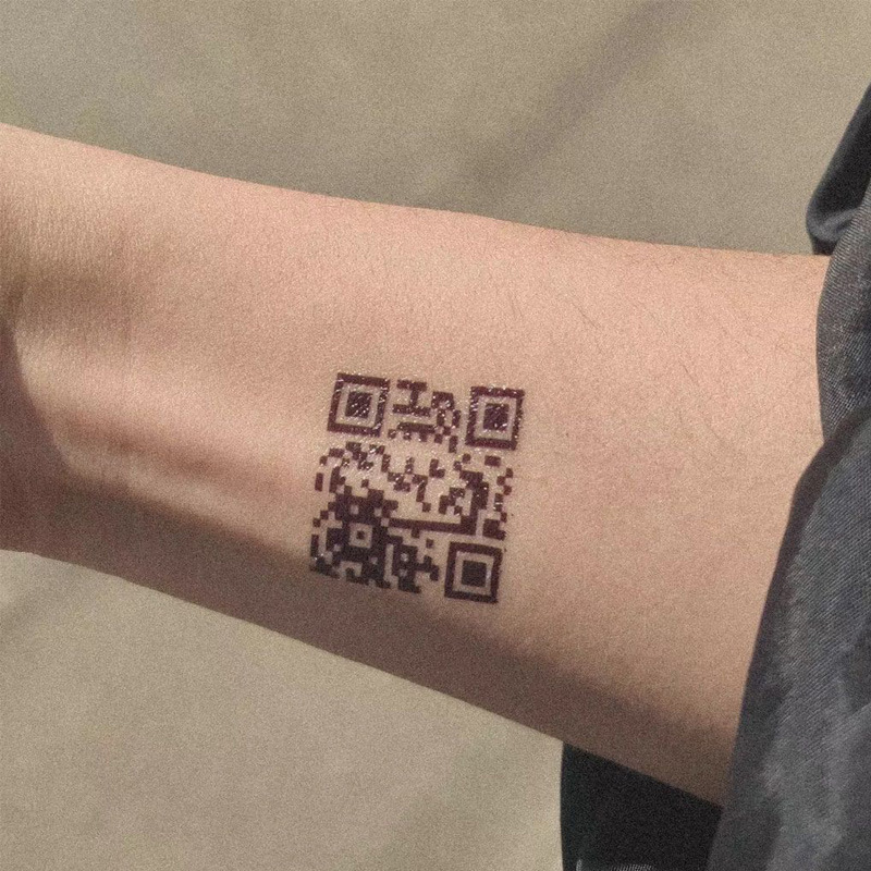 Творческий любовь QR код тату-наклейка для взрослых на запястье для боди-арта, водостойкая, Временные татуировки, наклейки для подростков для мужчин и женщин