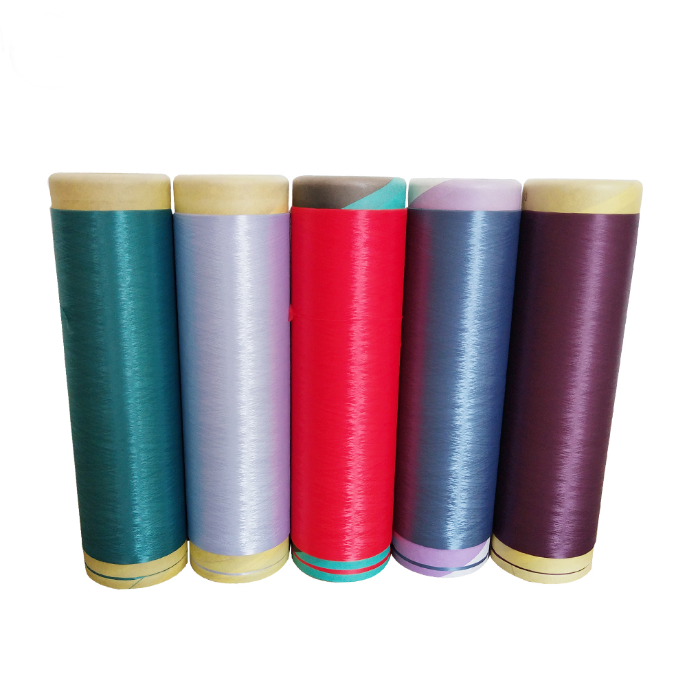 75D 36F Dope Dyed Semi Dull 100% Polyester Twisted textured Yarn DTY