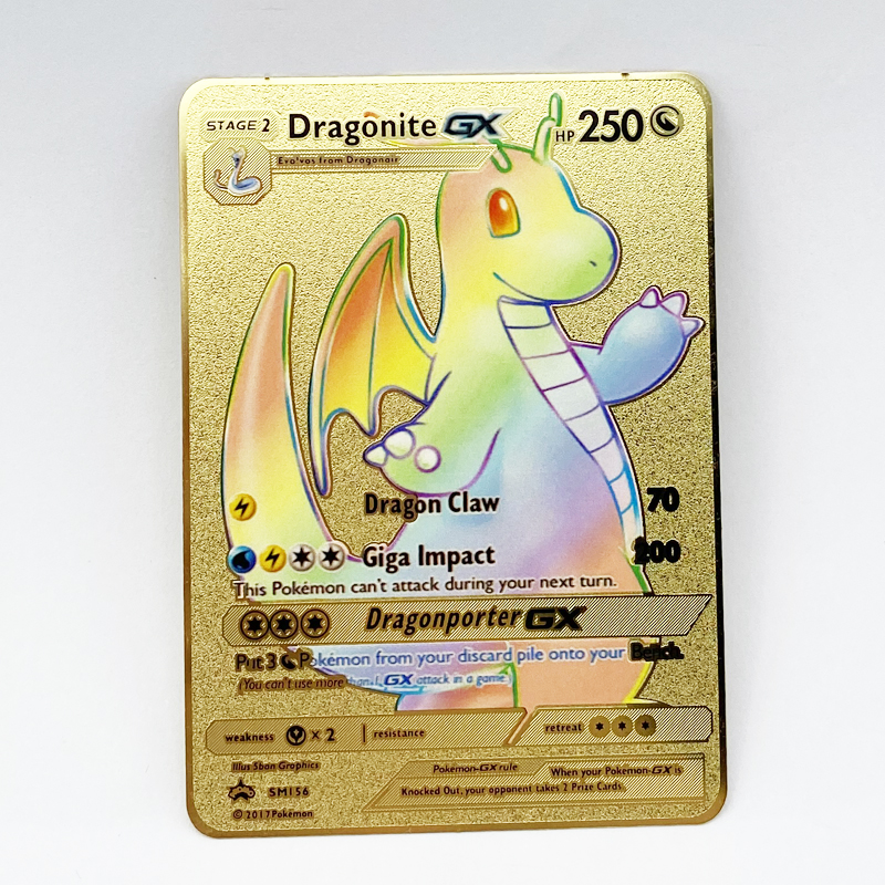 Hot Sales Trading Game Card Metal Charizard GX 1Set Edition Pocket Playing Card