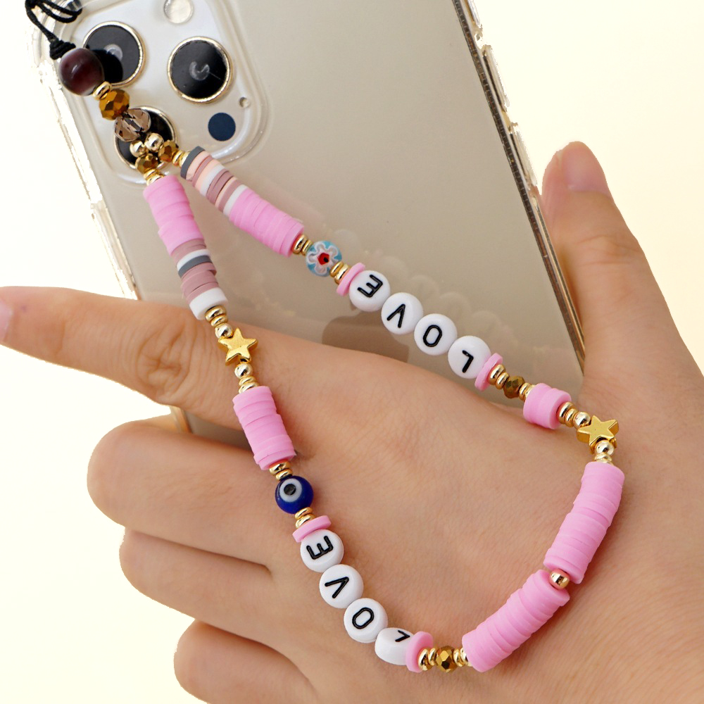 Ready To Ship Fashion Phone Chain Straps Accessories Charms For Phone Case Acrylic New Pearl Beaded Phone Charm