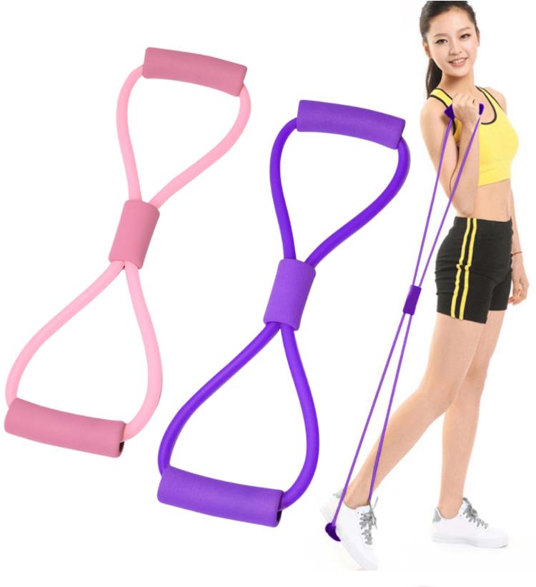 8-shaped yoga fitness equipment open shoulder back training elastic rope household cervical spine shoulder neck stretcher