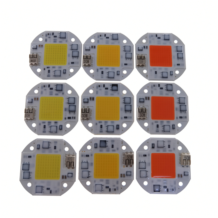AC85-265V Cob Led полный спектр, растущий светодиодный чип Driverless Cob Led 20W 30W 50W