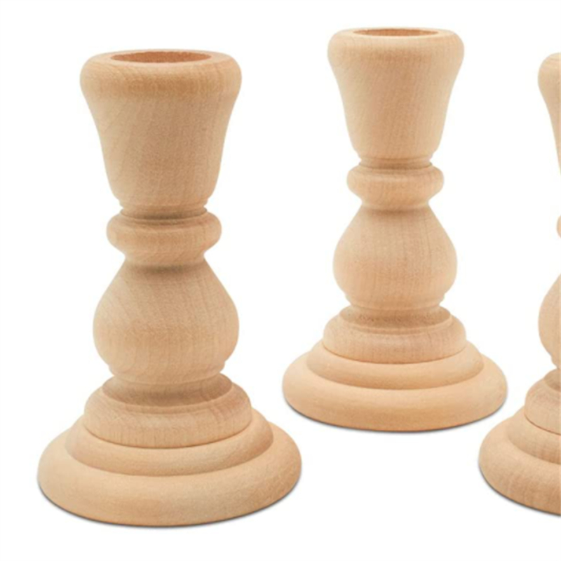 Factory Custom High quality natural color wood tealight candle holder