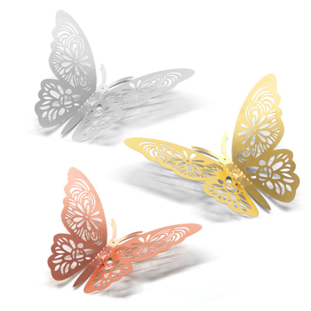 KYO Hollow Out Butterfly Paste 3D Butterfly Wedding Festival Decoration Dressing Decoration