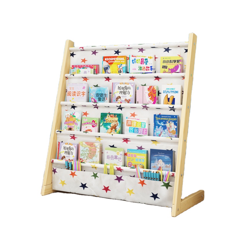Children's bookshelf cartoon solid wood floor home bookcase simple kindergarten baby racks pupils picture book rack
