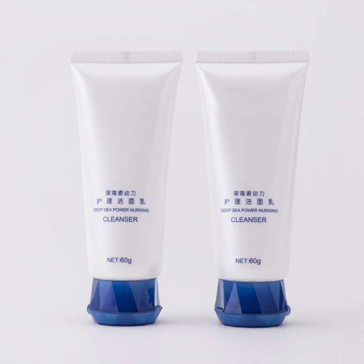 75ml White Glitter Shiny Shaped Flip Lid Facial Compact Soft Plastic Tube for cosmetic packaging