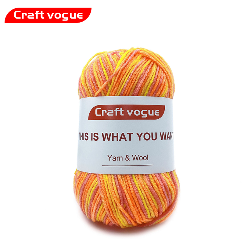 Craft Vogue best price hand knitting crocheting worsted high bulk fancy dye 3ply 100% acrylic melange yarn for sock